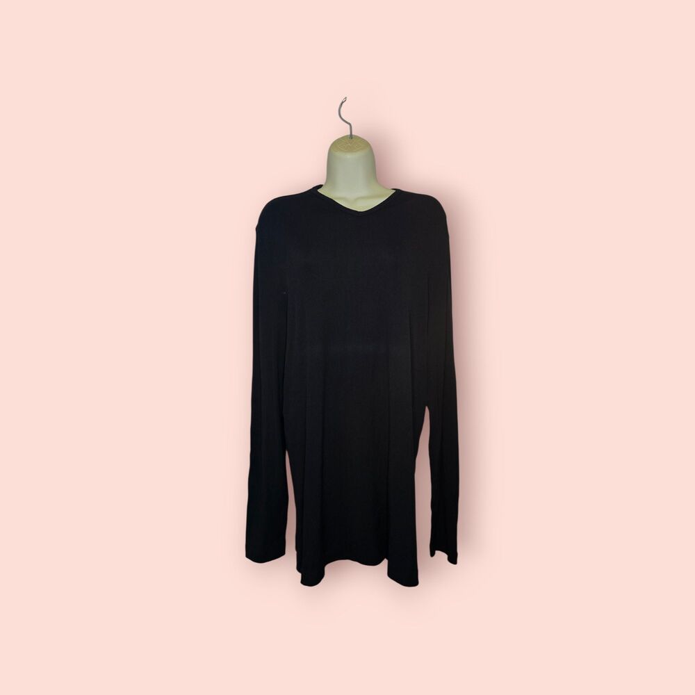 Versace Classic V2 Black Ribbed Long Sleeve Knit Top Tunic Size XXL Vintage